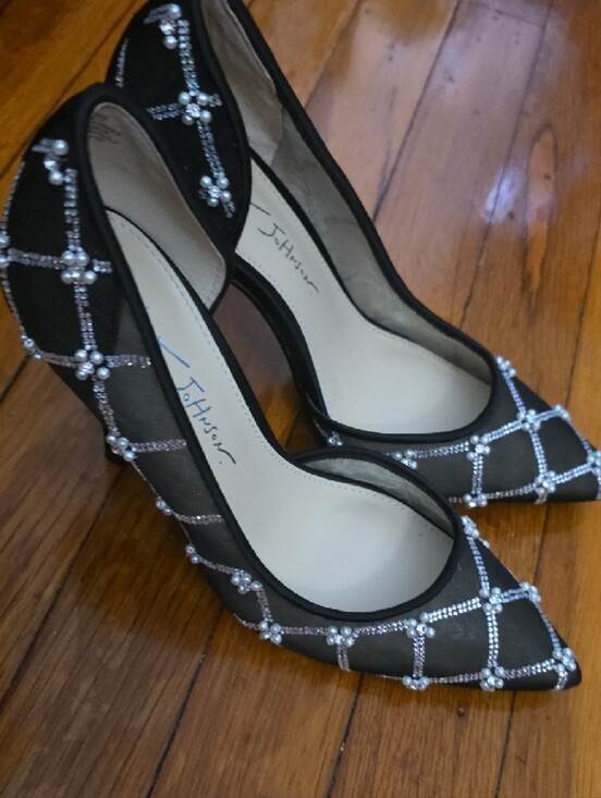 Betsey Johnson Shoes - Betsey Johnson Black Embellished Pointed-Toe Pumps New Without Box